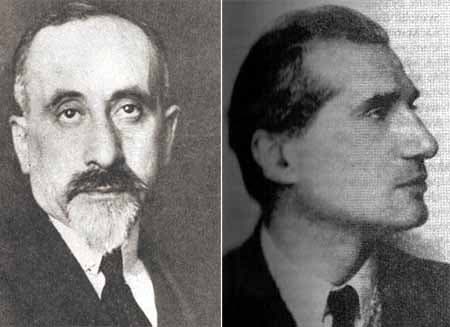 Henryk Erlich et Viktor Alter, dirigeants du Bund polonais : à gauche Erlich, barbe et lunettes ; à droite Alter, de profil.